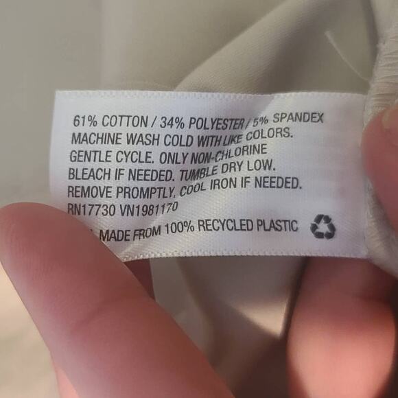 Prologue light cream cotton blend career dress pants - 2 - Picture 4 of 5